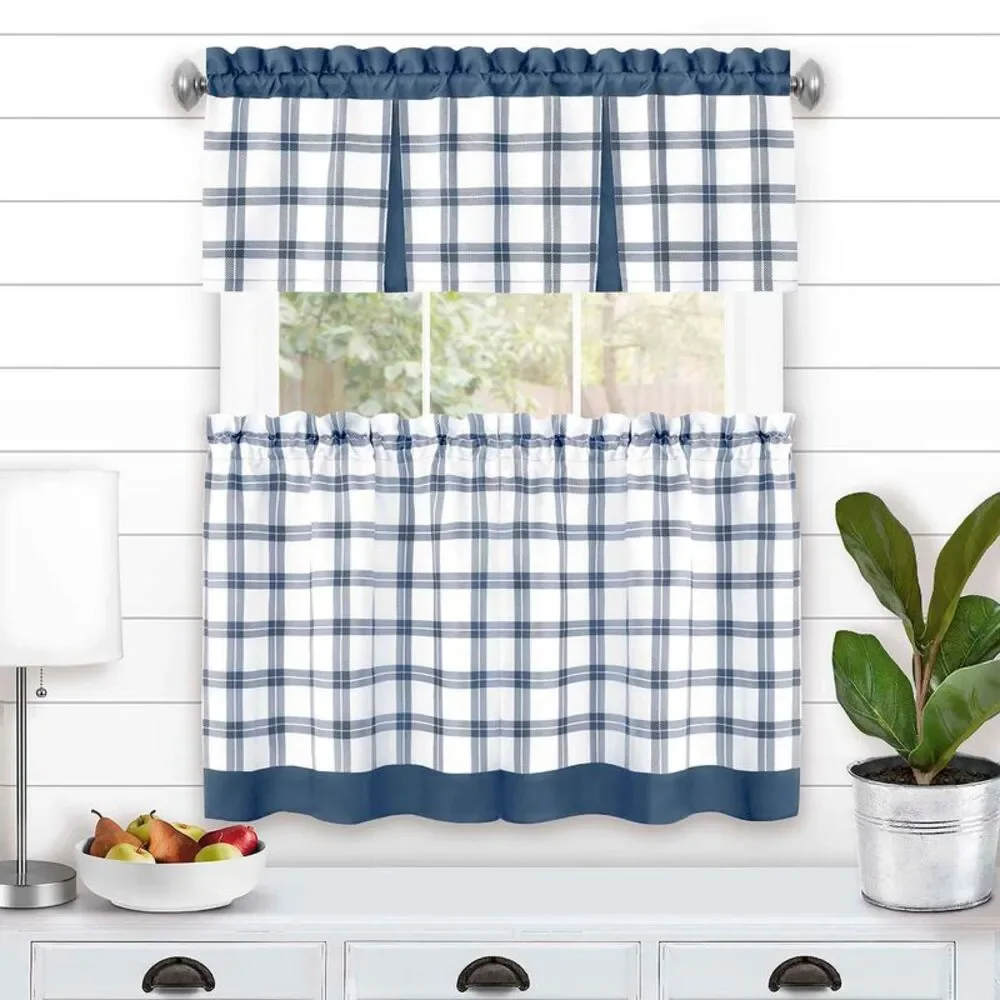Achim Home Furnishing: Tate Windowpane Plaid Printed Tier & Valance Window